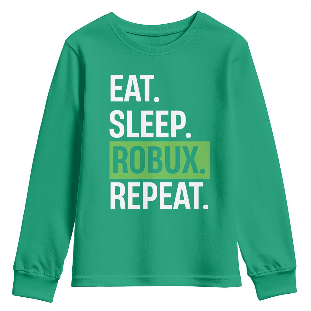 Eat Sleep Roblox Repeat Youth Sweatshirt Funny Video Game Lovers Gamers