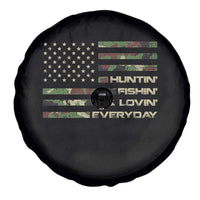 Hunting Fishing Loving Spare Tire Cover Hunter Fisher Camo American Flag
