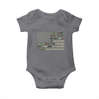 Hunting Fishing Loving Baby Onesie Hunter Fisher Camo American Flag