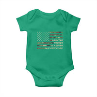 Hunting Fishing Loving Baby Onesie Hunter Fisher Camo American Flag