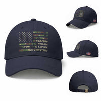 Hunting Fishing Loving Baseball Cap Hunter Fisher Camo American Flag