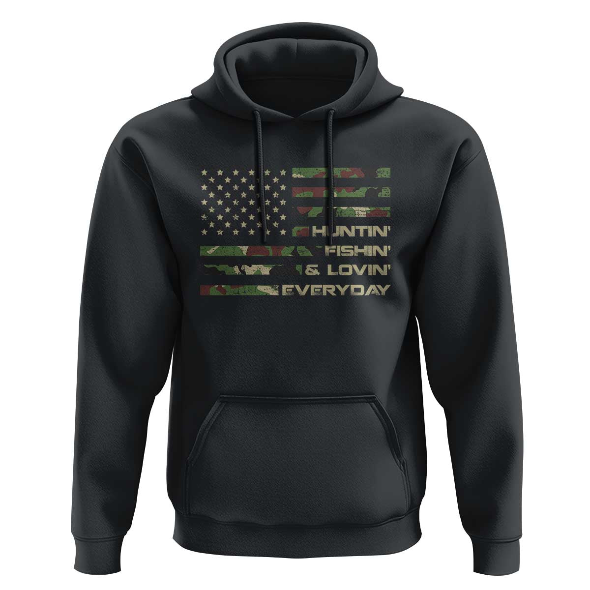 Hunting Fishing Loving Hoodie Hunter Fisher Camo American Flag