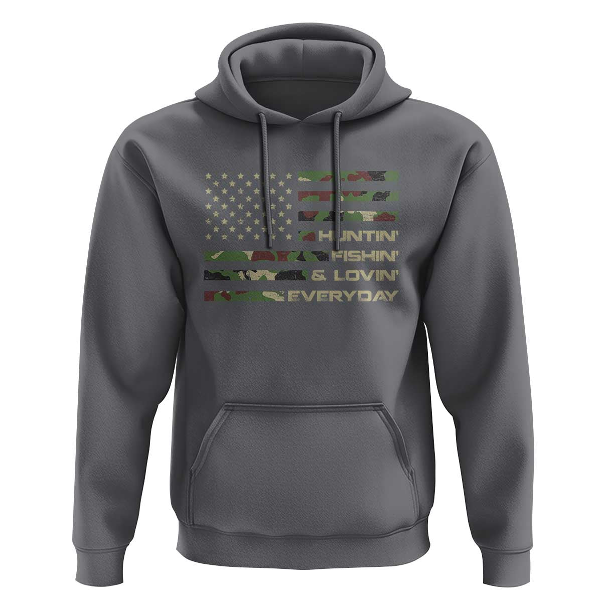 Hunting Fishing Loving Hoodie Hunter Fisher Camo American Flag