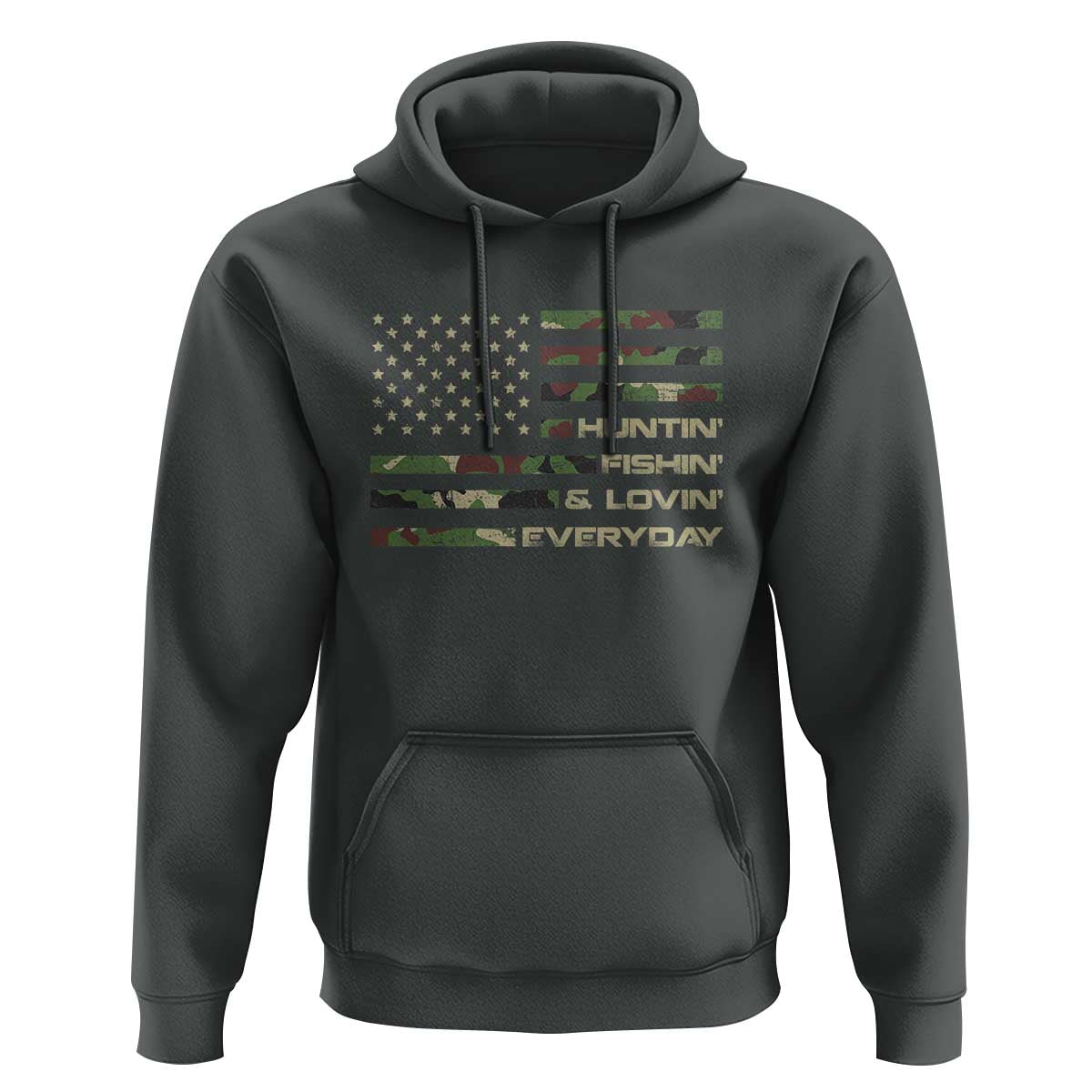 Hunting Fishing Loving Hoodie Hunter Fisher Camo American Flag