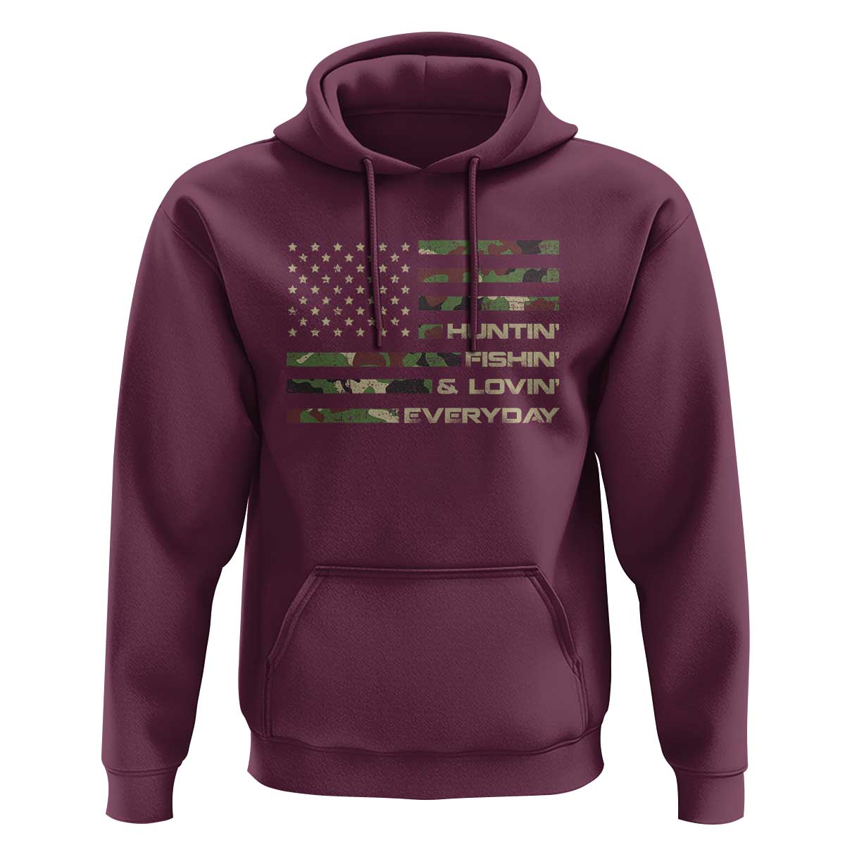 Hunting Fishing Loving Hoodie Hunter Fisher Camo American Flag