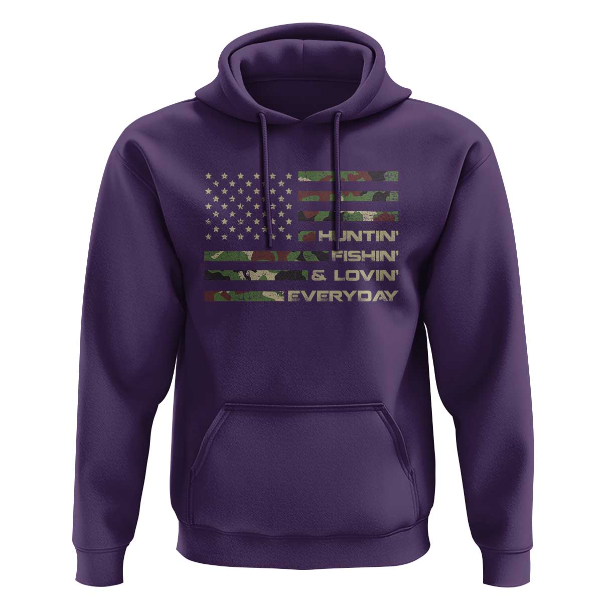 Hunting Fishing Loving Hoodie Hunter Fisher Camo American Flag