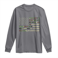 Hunting Fishing Loving Long Sleeve Shirt Hunter Fisher Camo American Flag