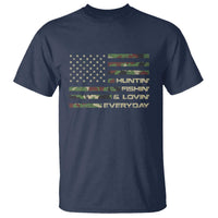 Hunting Fishing Loving T Shirt Hunter Fisher Camo American Flag