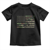 Hunting Fishing Loving Toddler T Shirt Hunter Fisher Camo American Flag