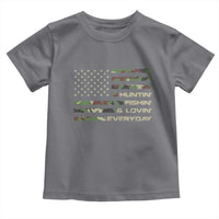 Hunting Fishing Loving Toddler T Shirt Hunter Fisher Camo American Flag