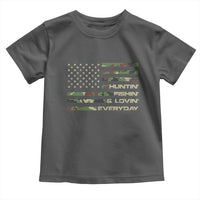 Hunting Fishing Loving Toddler T Shirt Hunter Fisher Camo American Flag