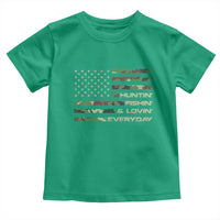Hunting Fishing Loving Toddler T Shirt Hunter Fisher Camo American Flag