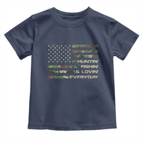 Hunting Fishing Loving Toddler T Shirt Hunter Fisher Camo American Flag
