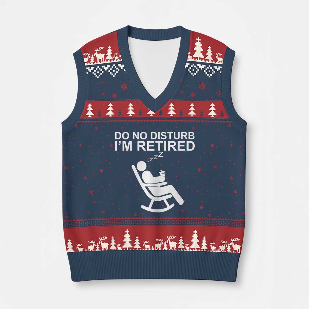 Retirement Gifts For Men V-Neck Knit Sweater Vest Do Not Disturb Im Retired