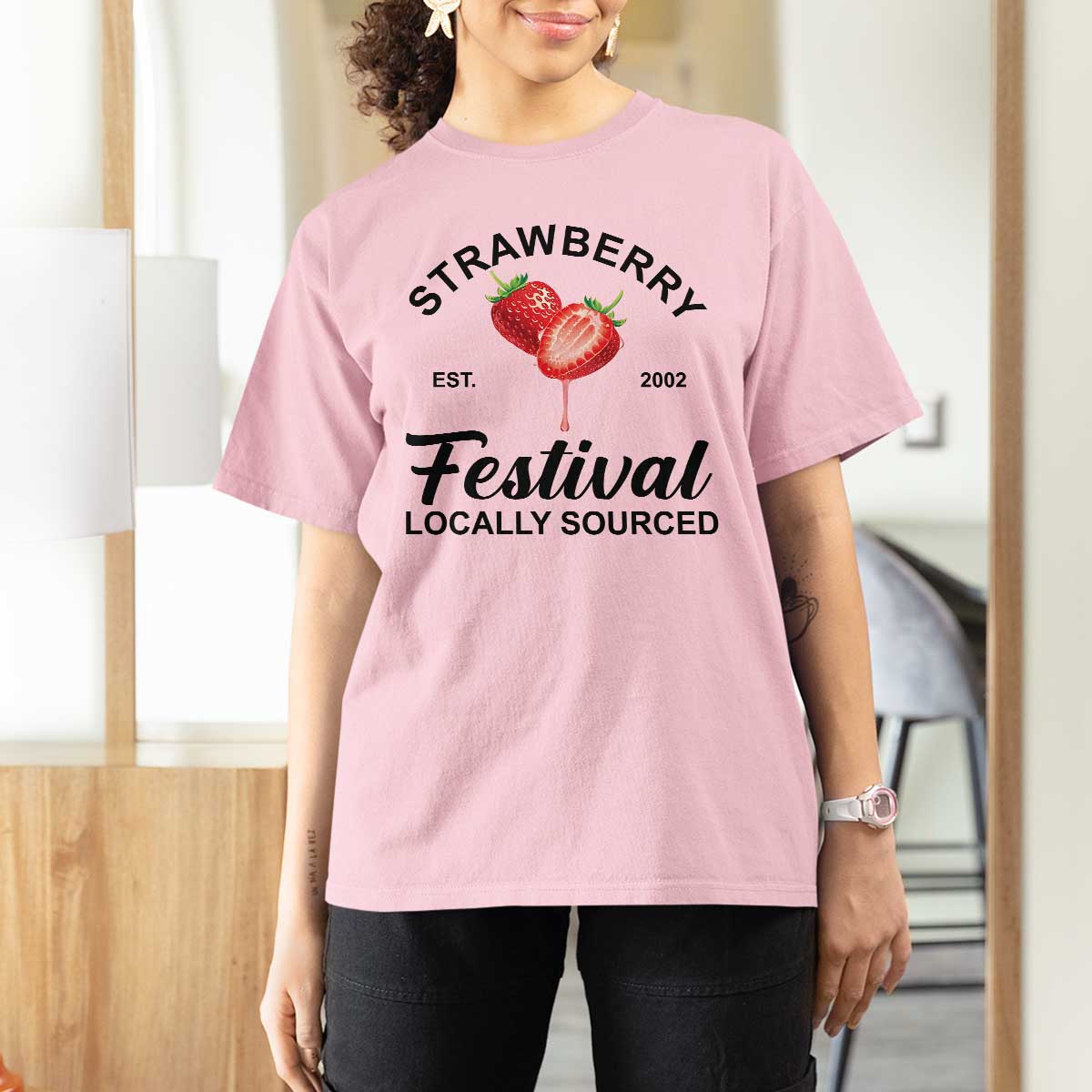 Strawberry Vintage T Shirt For Women Summer Fruit Strawberry Festival Cottagecore