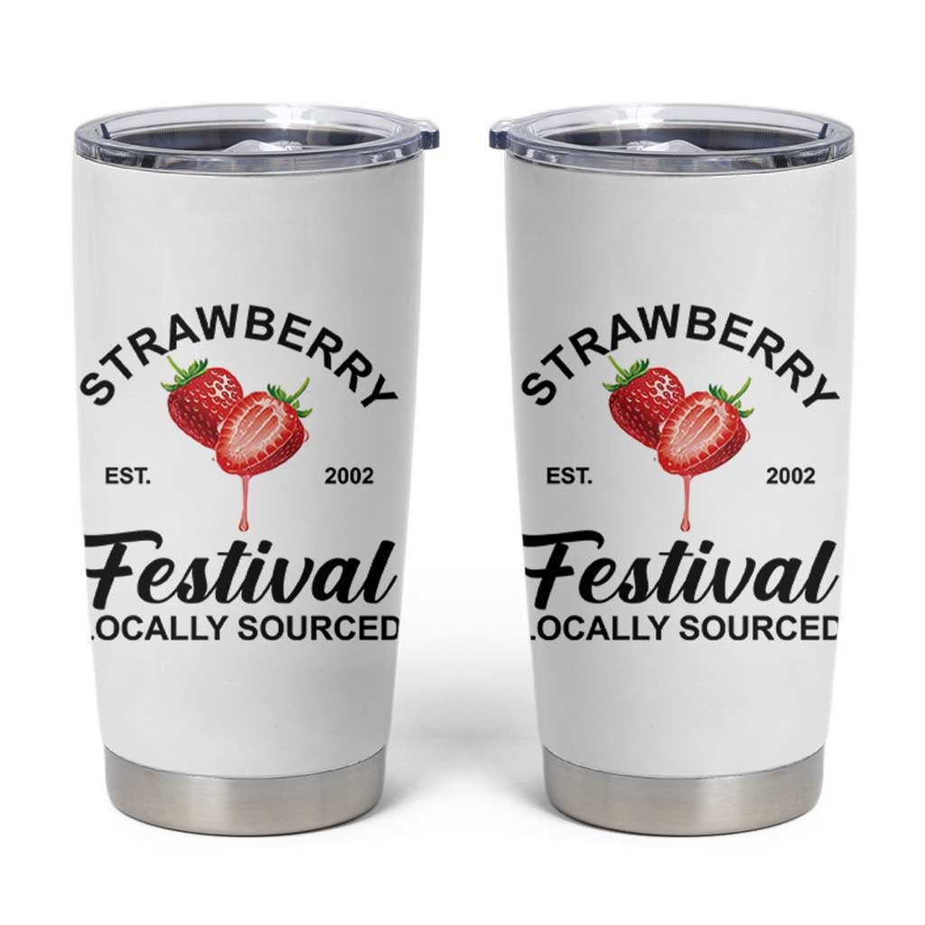 Strawberry Vintage Tumbler Cup Summer Fruit Strawberry Festival Cottagecore