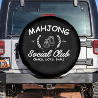 Funny Mahjong Social Club Spare Tire Cover Craks Dots Bams Mahjong Player Game Lovers