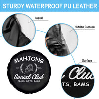 Funny Mahjong Social Club Spare Tire Cover Craks Dots Bams Mahjong Player Game Lovers