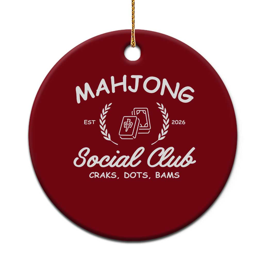 Funny Mahjong Social Club Ceramic Ornament Craks Dots Bams Mahjong Player Game Lovers