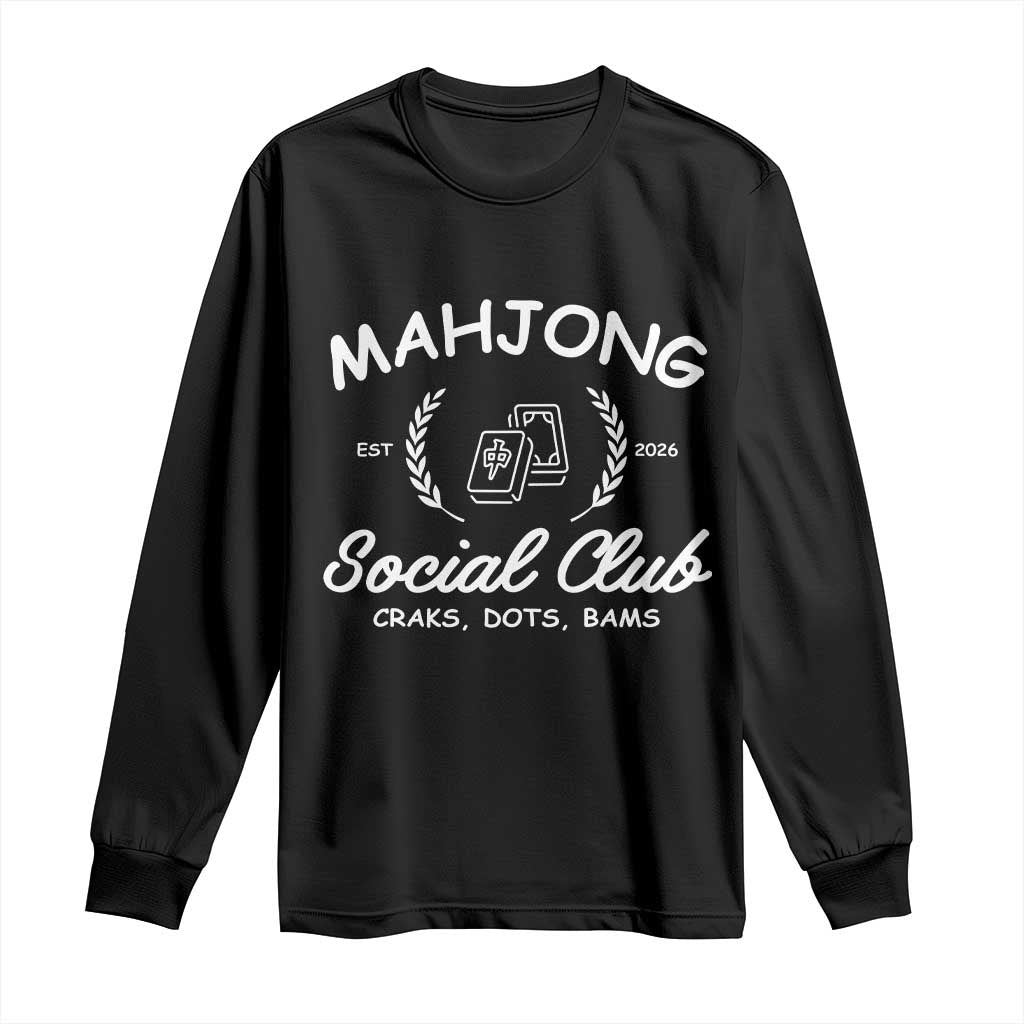 Funny Mahjong Social Club Long Sleeve Shirt Craks Dots Bams Mahjong Player Game Lovers