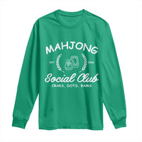 Funny Mahjong Social Club Long Sleeve Shirt Craks Dots Bams Mahjong Player Game Lovers