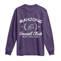 Funny Mahjong Social Club Long Sleeve Shirt Craks Dots Bams Mahjong Player Game Lovers
