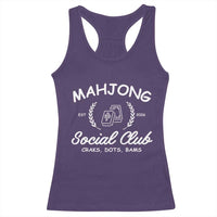 Funny Mahjong Social Club Racerback Tank Top Craks Dots Bams Mahjong Player Game Lovers
