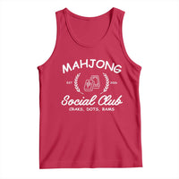 Funny Mahjong Social Club Tank Top Craks Dots Bams Mahjong Player Game Lovers
