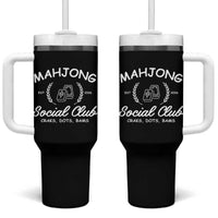 Funny Mahjong Social Club Tumbler With Handle Craks Dots Bams Mahjong Player Game Lovers