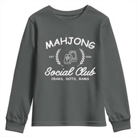 Funny Mahjong Social Club Youth Sweatshirt Craks Dots Bams Mahjong Player Game Lovers