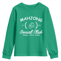 Funny Mahjong Social Club Youth Sweatshirt Craks Dots Bams Mahjong Player Game Lovers