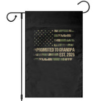 Promoted To Grandpa Est. 2026 Garden Flag Retro Camo American Flag - Wonder Print Shop