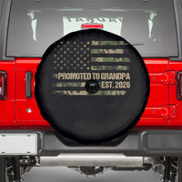 Promoted To Grandpa Est. 2026 Spare Tire Cover Retro Camo American Flag - Wonder Print Shop