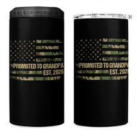 Promoted To Grandpa Est. 2026 4 in 1 Can Cooler Tumbler Retro Camo American Flag - Wonder Print Shop