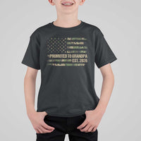 Promoted To Grandpa Est. 2026 T Shirt For Kid Retro Camo American Flag - Wonder Print Shop