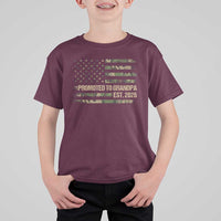 Promoted To Grandpa Est. 2026 T Shirt For Kid Retro Camo American Flag - Wonder Print Shop