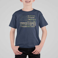 Promoted To Grandpa Est. 2026 T Shirt For Kid Retro Camo American Flag - Wonder Print Shop