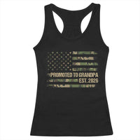 Promoted To Grandpa Est. 2026 Racerback Tank Top Retro Camo American Flag - Wonder Print Shop