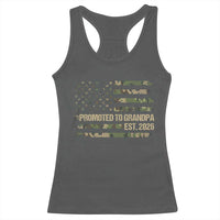 Promoted To Grandpa Est. 2026 Racerback Tank Top Retro Camo American Flag - Wonder Print Shop