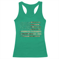 Promoted To Grandpa Est. 2026 Racerback Tank Top Retro Camo American Flag - Wonder Print Shop