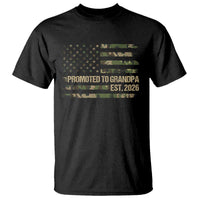 Promoted To Grandpa Est. 2026 T Shirt Retro Camo American Flag - Wonder Print Shop
