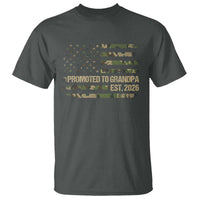 Promoted To Grandpa Est. 2026 T Shirt Retro Camo American Flag - Wonder Print Shop