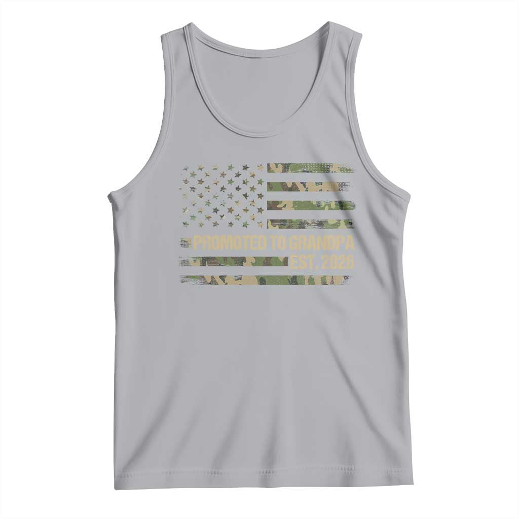 Promoted To Grandpa Est. 2026 Tank Top Retro Camo American Flag - Wonder Print Shop