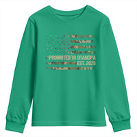 Promoted To Grandpa Est. 2026 Youth Sweatshirt Retro Camo American Flag - Wonder Print Shop