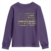 Promoted To Grandpa Est. 2026 Youth Sweatshirt Retro Camo American Flag - Wonder Print Shop