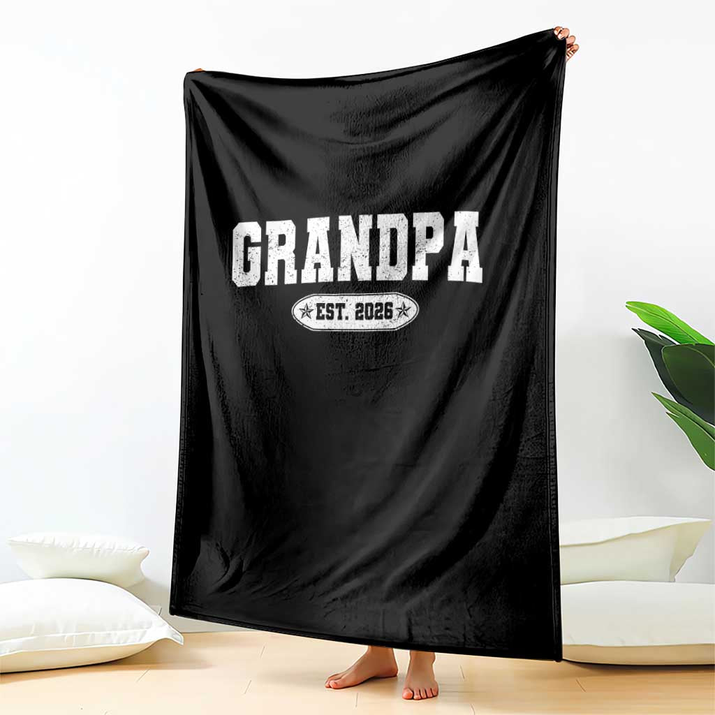 Grandpa Est 2026 Throw Blanket Promoted To Grandpa Paternity Fathers Day - Wonder Print Shop