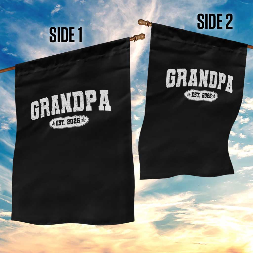 Grandpa Est 2026 Garden Flag Promoted To Grandpa Paternity Fathers Day - Wonder Print Shop