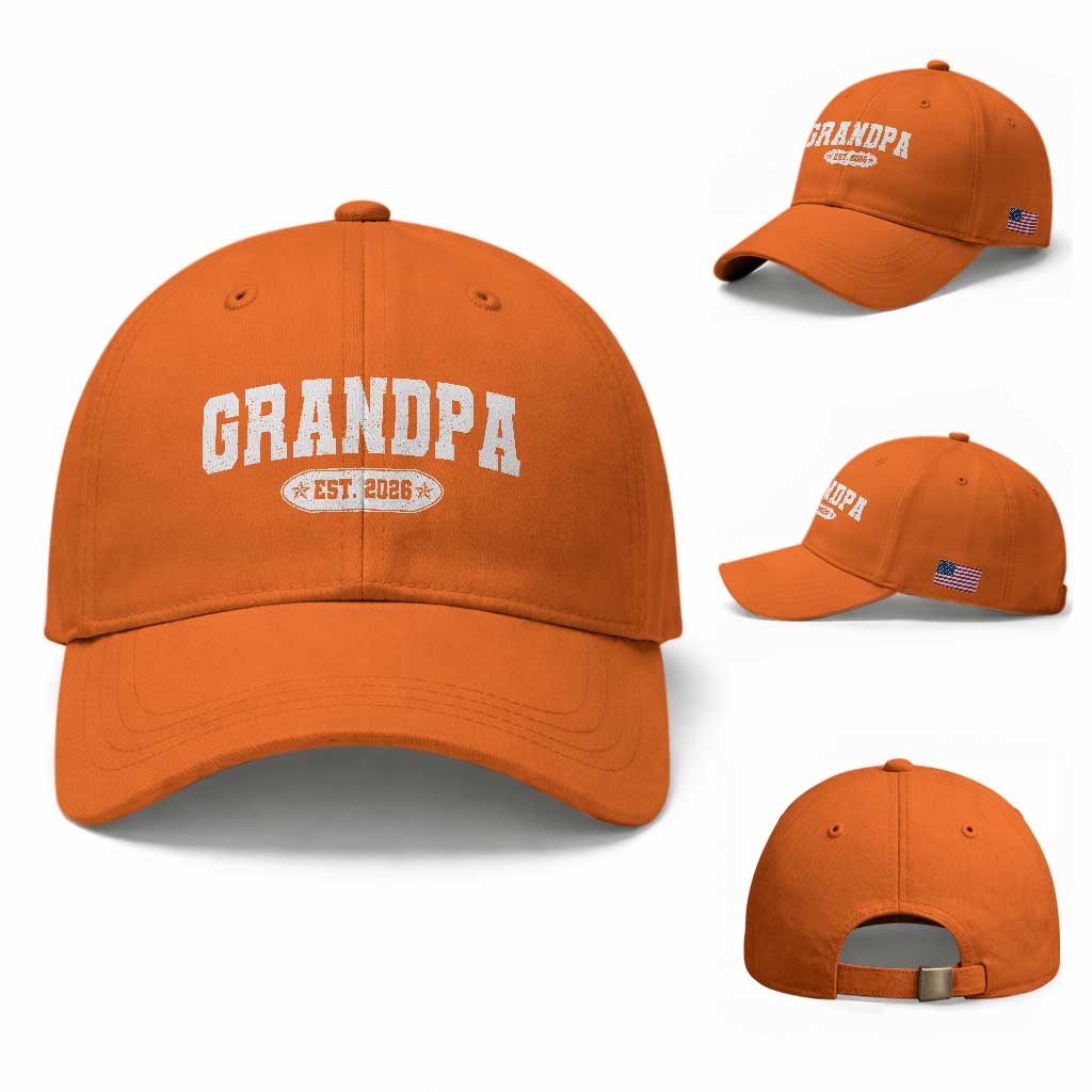 Grandpa Est 2026 Baseball Cap Promoted To Grandpa Paternity Fathers Day