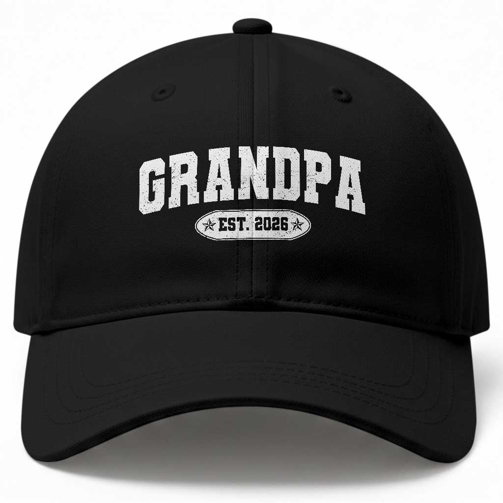 Grandpa Est 2026 Baseball Cap Promoted To Grandpa Paternity Fathers Day