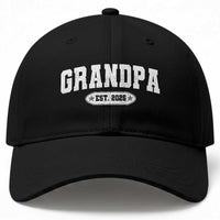 Grandpa Est 2026 Baseball Cap Promoted To Grandpa Paternity Fathers Day